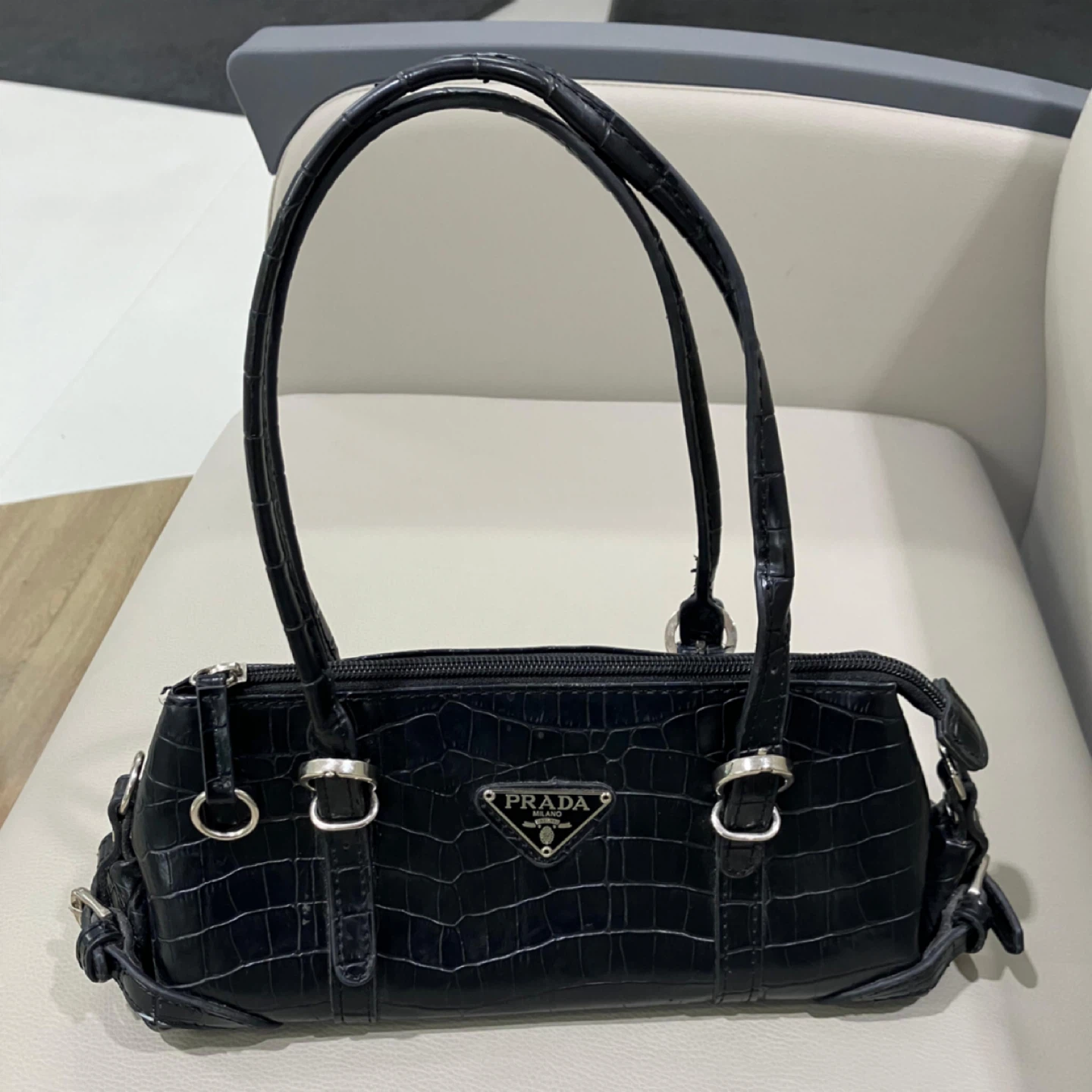 (Prada) Croc Embossed Shoulder Bag - *Not Sure If Authentic* - photo 2