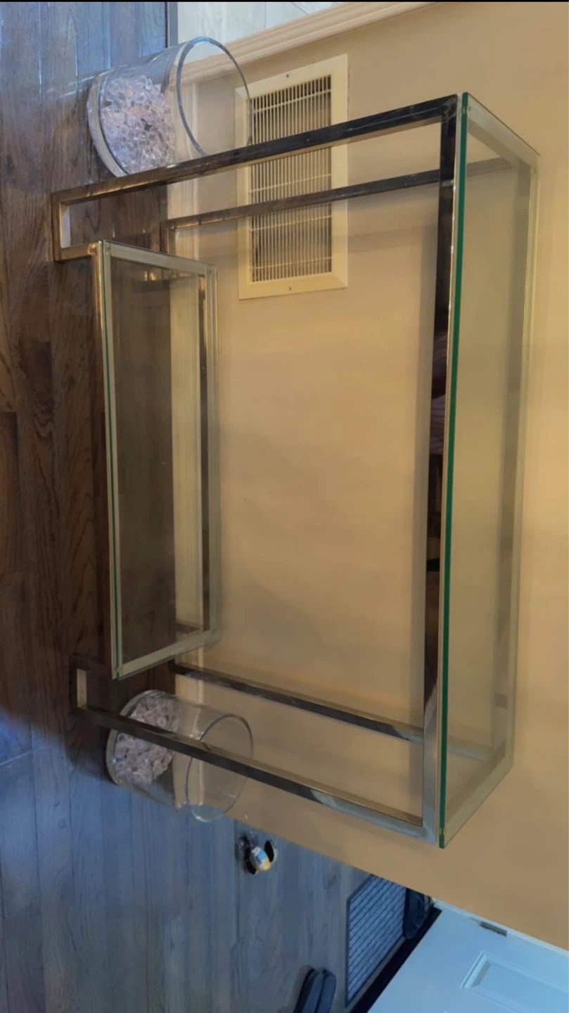 Glass and Chrome Console Table - photo 3