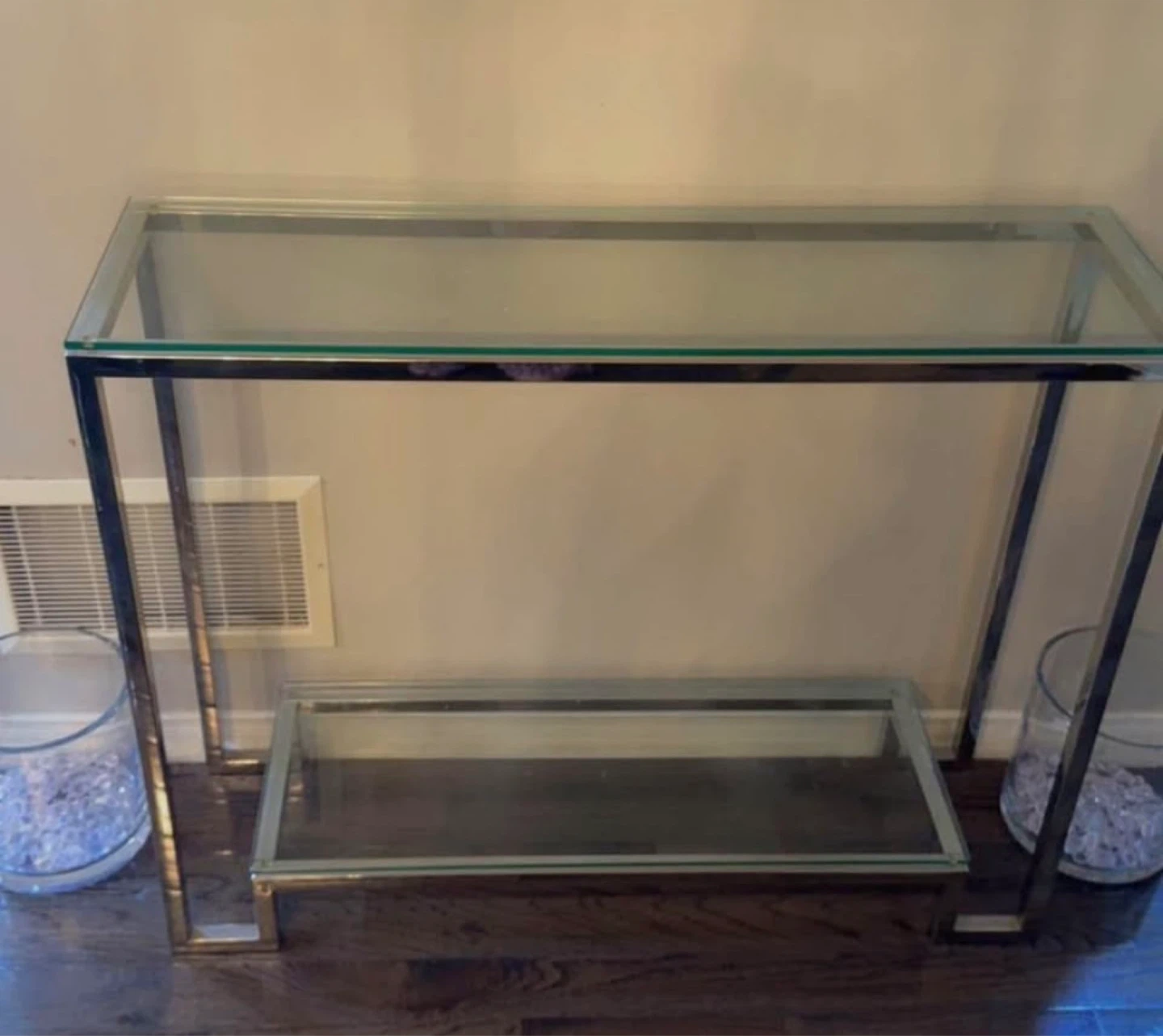 Glass and Chrome Console Table