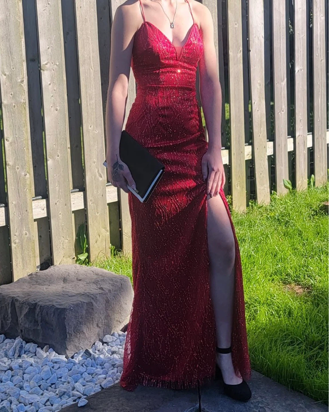 Red sequin prom dress - photo 5