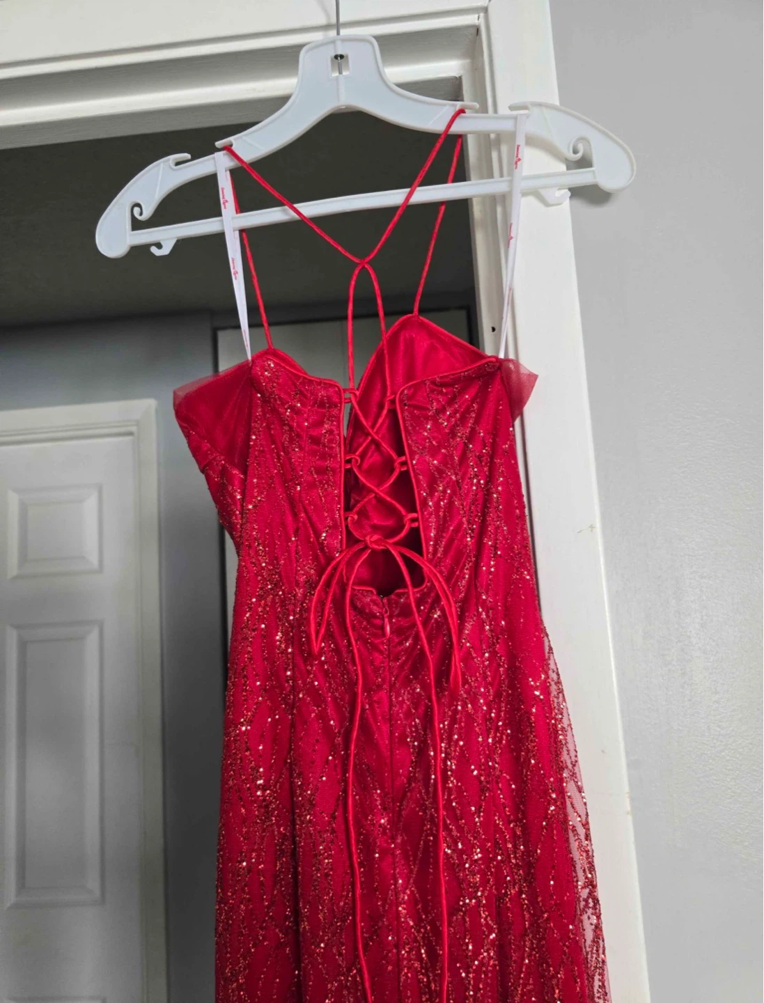 Red sequin prom dress - photo 3