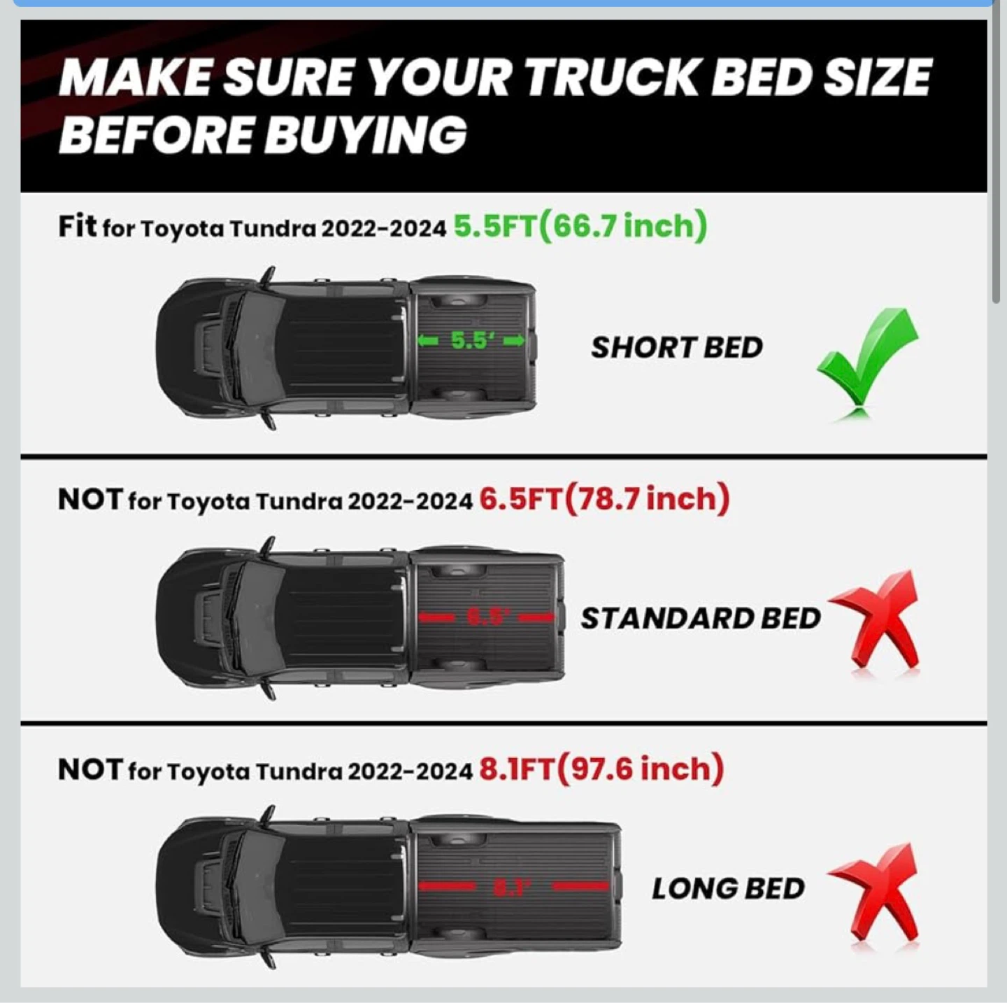 Heavy-Duty Truck Bed Mat Liner for Toyota Tundra 5.5FT - photo 2