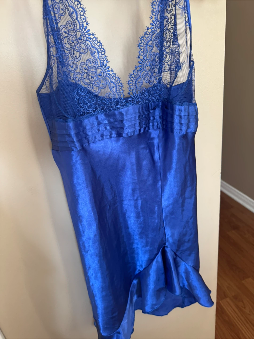 Blue Satin Lingerie Set with Robe - photo 2