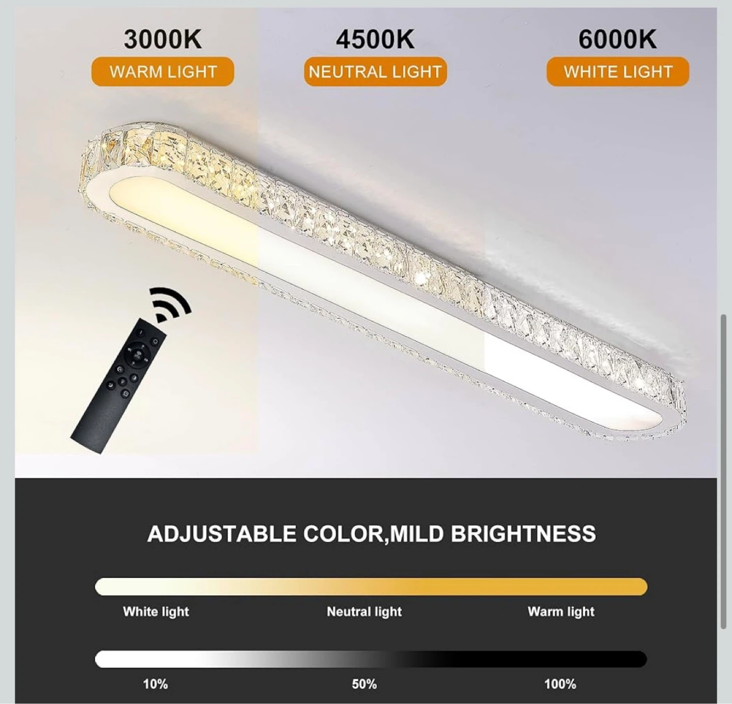 Crystal Flush Mount Ceiling Light Fixture - 100cm - photo 4