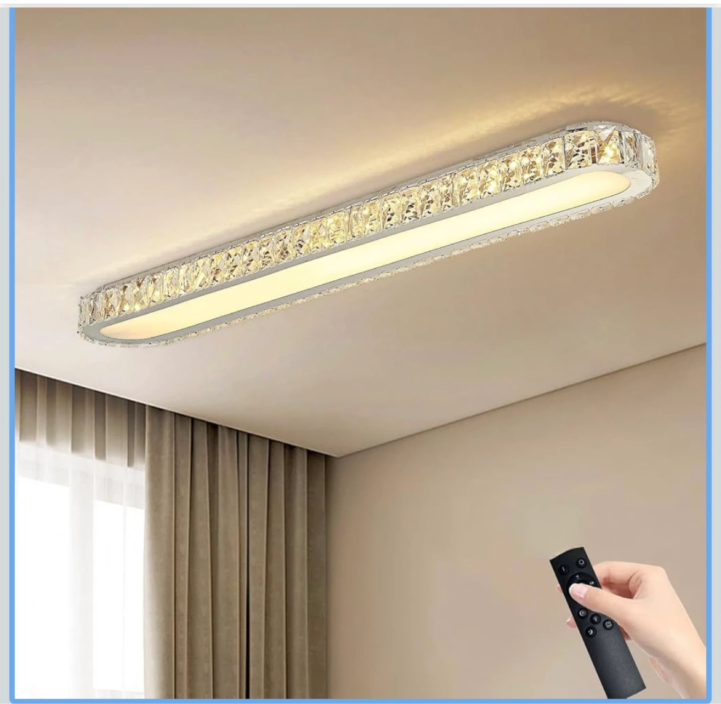 Crystal Flush Mount Ceiling Light Fixture - 100cm