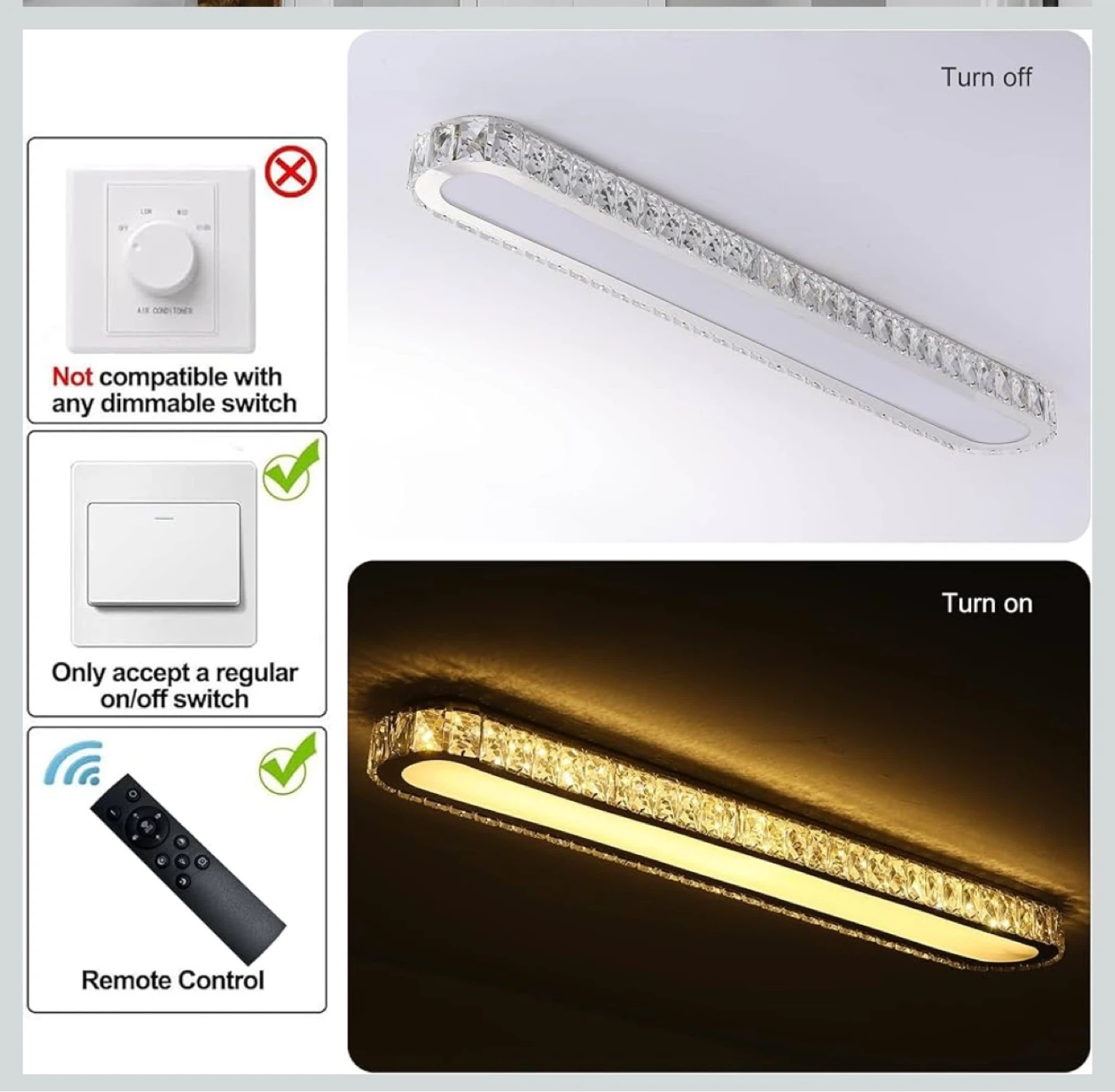Crystal Flush Mount Ceiling Light Fixture - 100cm - photo 2