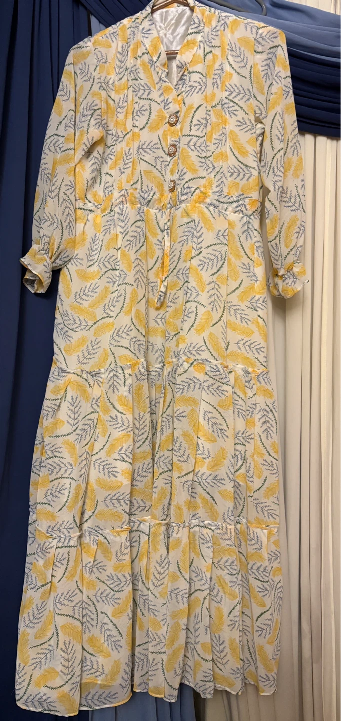 Women's Long Sleeve Tiered Maxi Dress
