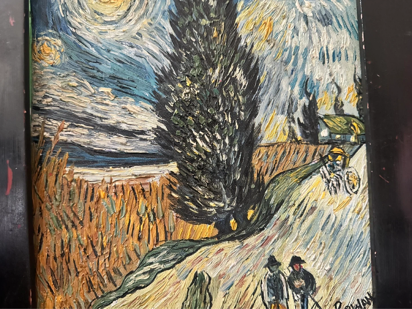 Road with Cypress and Star Copy Oil Painting - photo 3