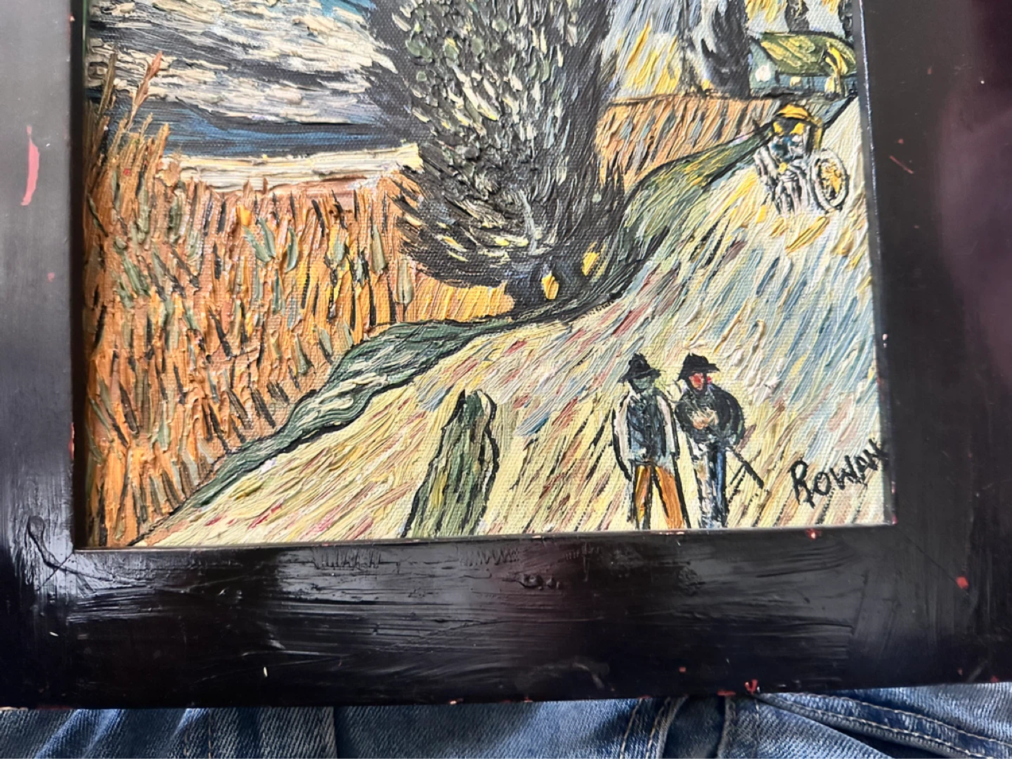 Road with Cypress and Star Copy Oil Painting - photo 4