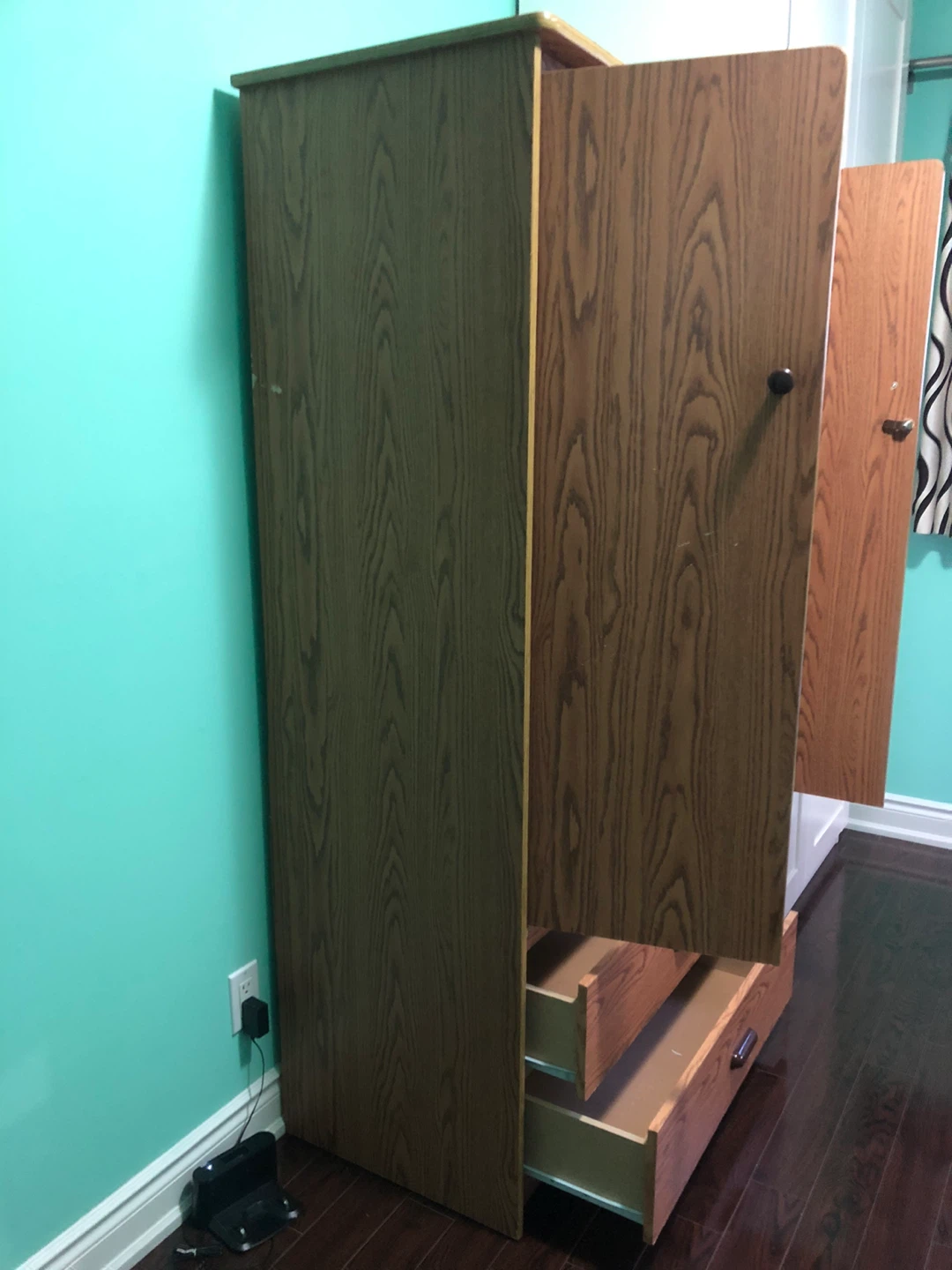 Wooden Wardrobe with Drawers - photo 2