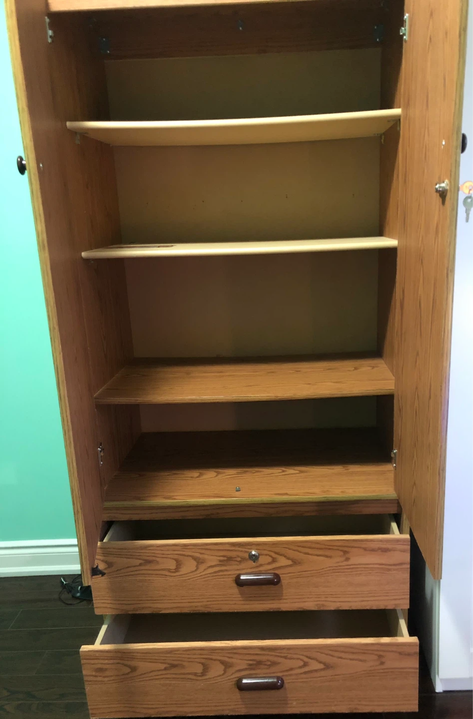 Wooden Wardrobe with Drawers - photo 3