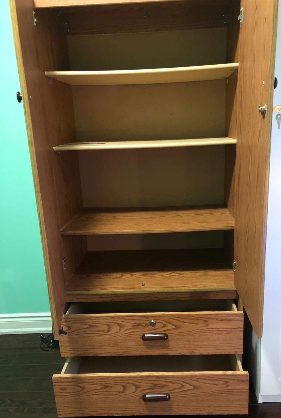 Wooden Wardrobe with Drawers - photo 4