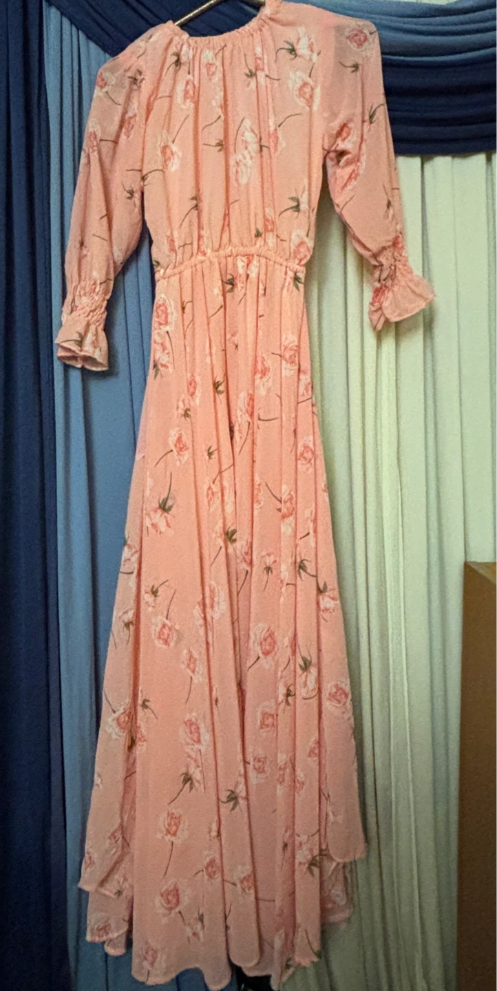 Pink Floral Maxi Dress