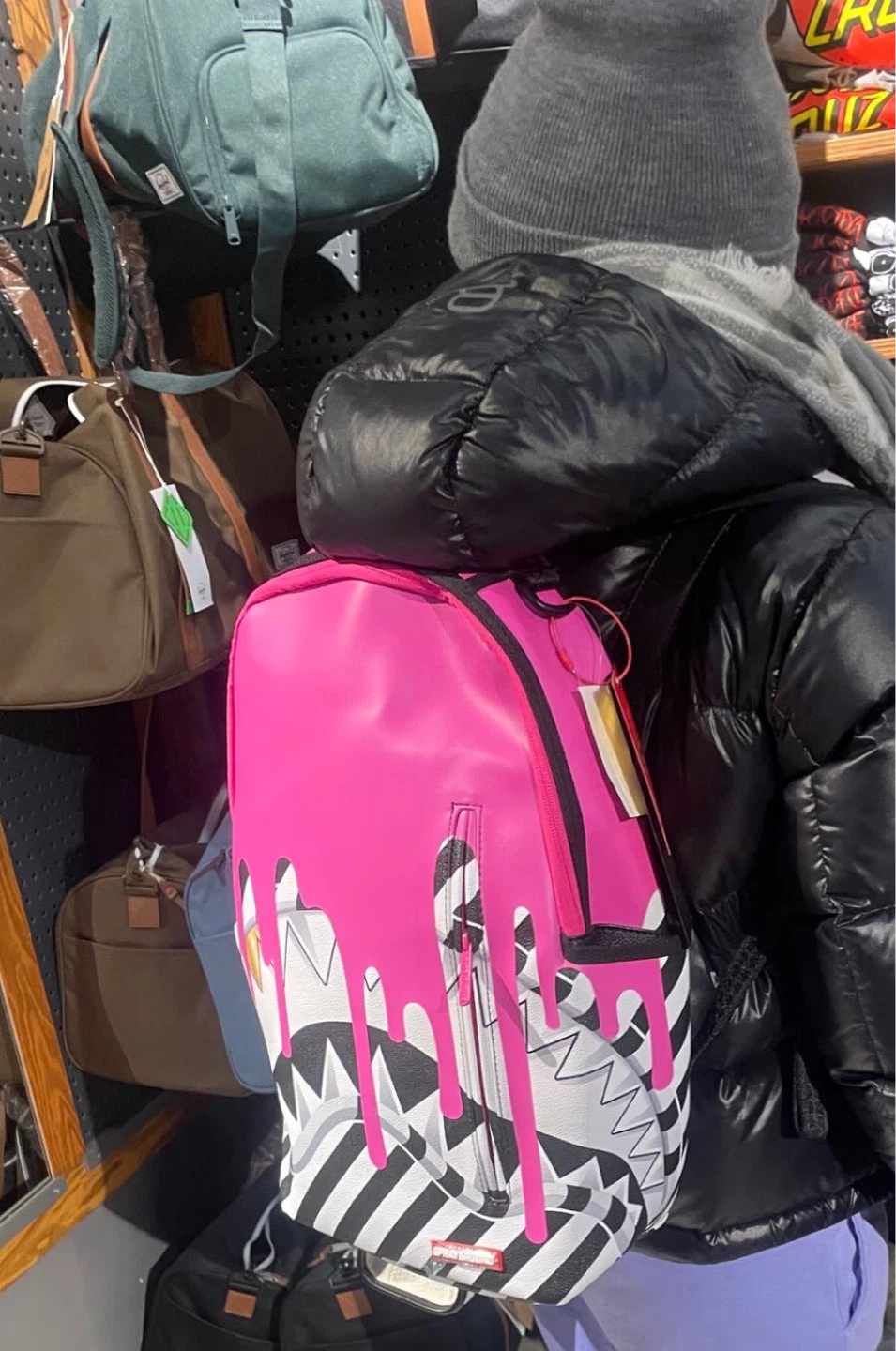 Sprayground Pink Drip Shark Backpack