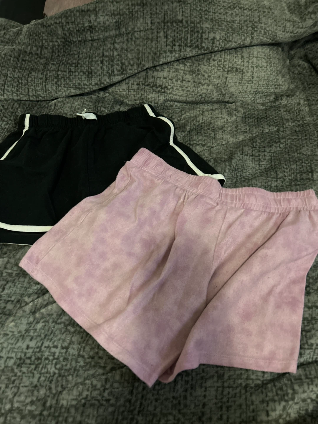 2 Women's Shorts - Black & Pink Tie-Dye