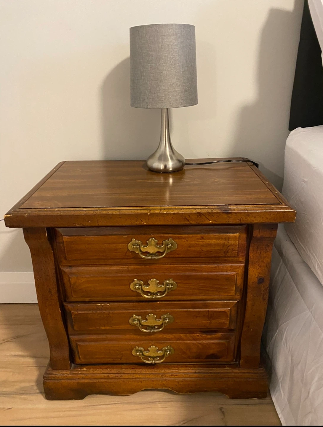 Wooden Nightstand with 4 Drawers - photo 2