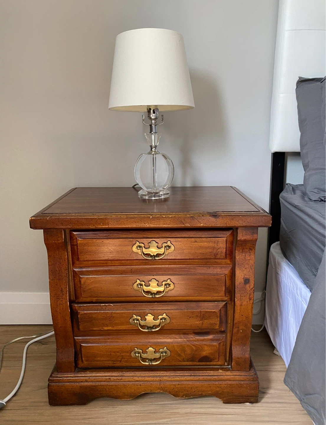 Wooden Nightstand with 4 Drawers - photo 3