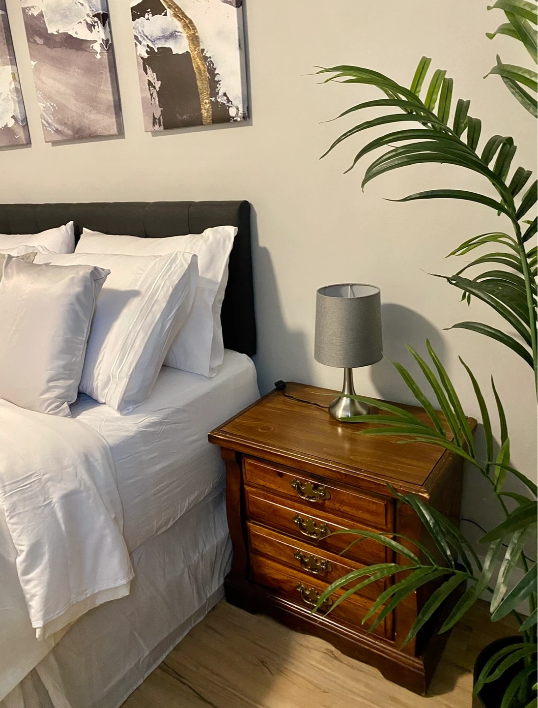 Wooden Nightstand with 4 Drawers