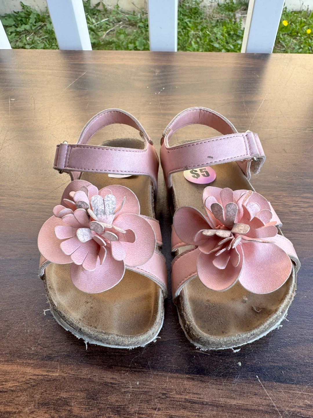 Toddler girl sandals - summer shoes- Pink Flower