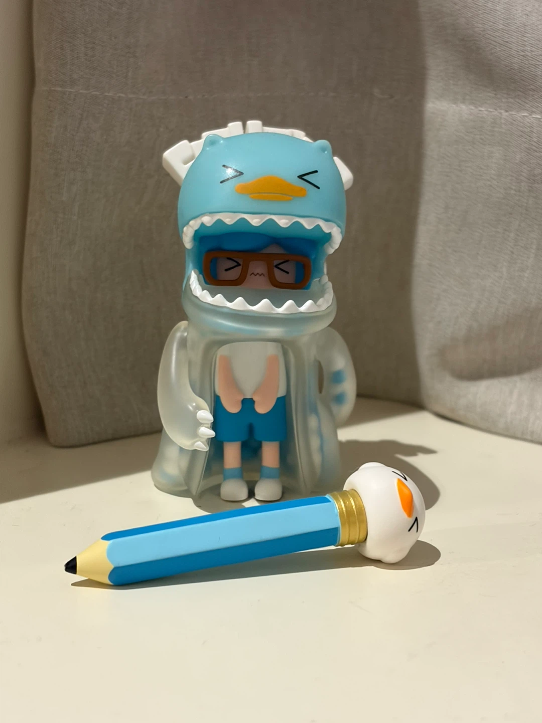 Blue Dinosaur Art Toy with Pencil Accessory