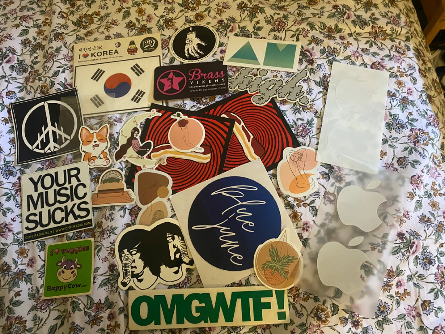 Assorted Stickers - Apple, Korea, Music, and More