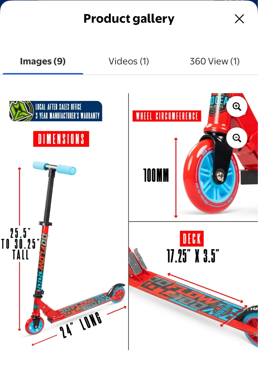 Flow Folding Kick Scooter - Red - photo 4