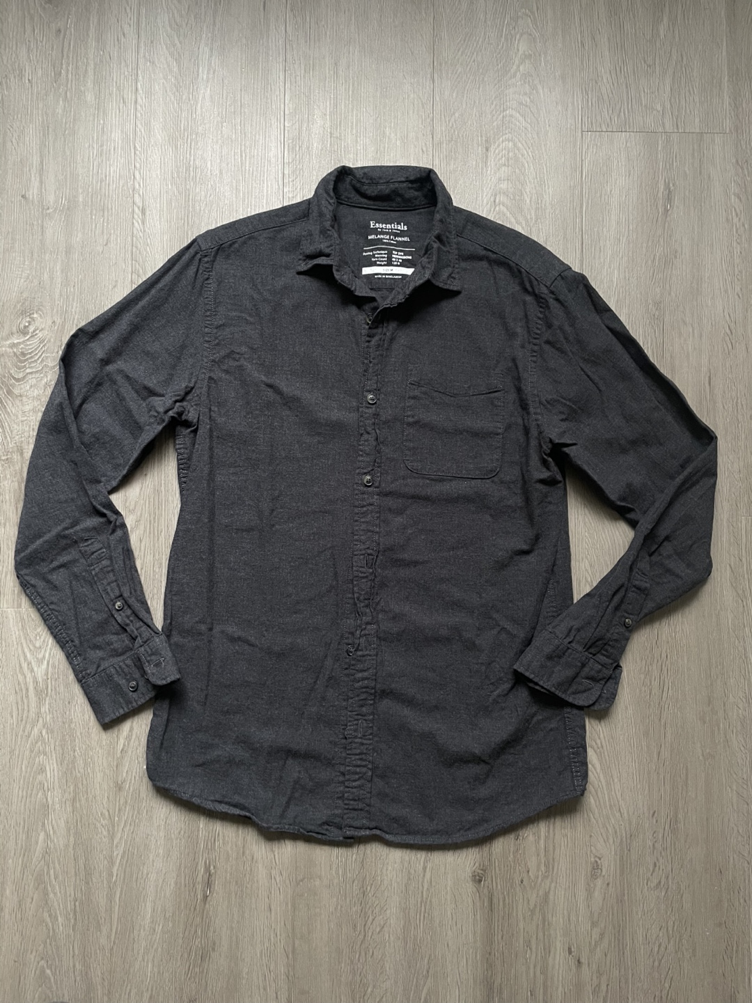 Essentials by Jack & Jones Melange Flannel Shirt - Size M