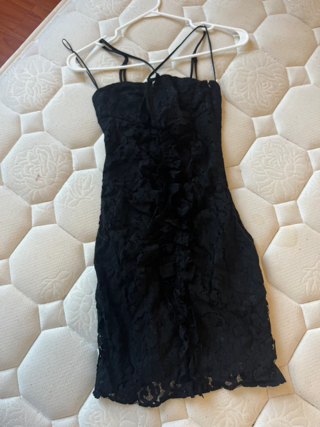 Black Lace Strapless Dress - Zara