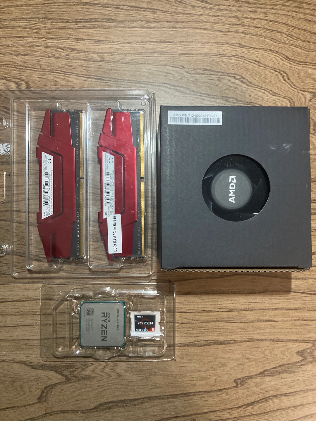 AMD Ryzen 3 2200g CPU and 2x4gb of RAM