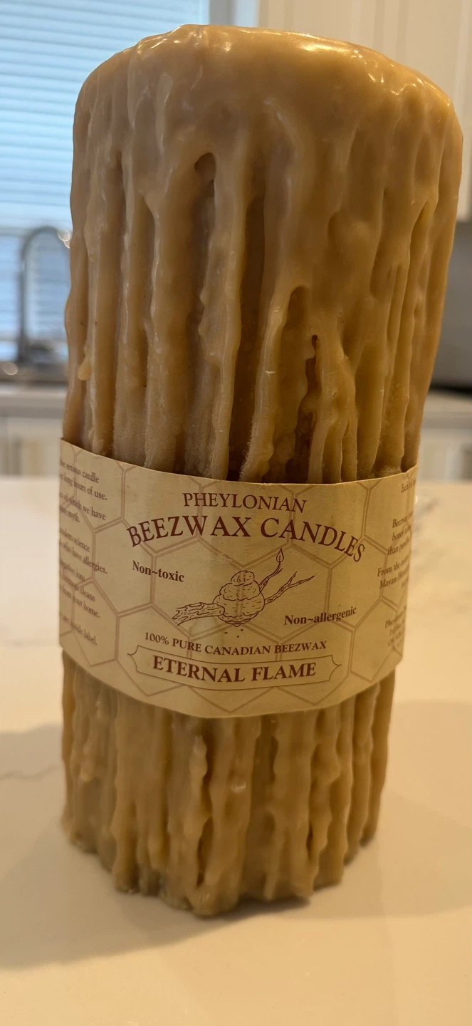 Phelyonian "Eternal Flame" 100% Pure Canadian Beeswax Candle