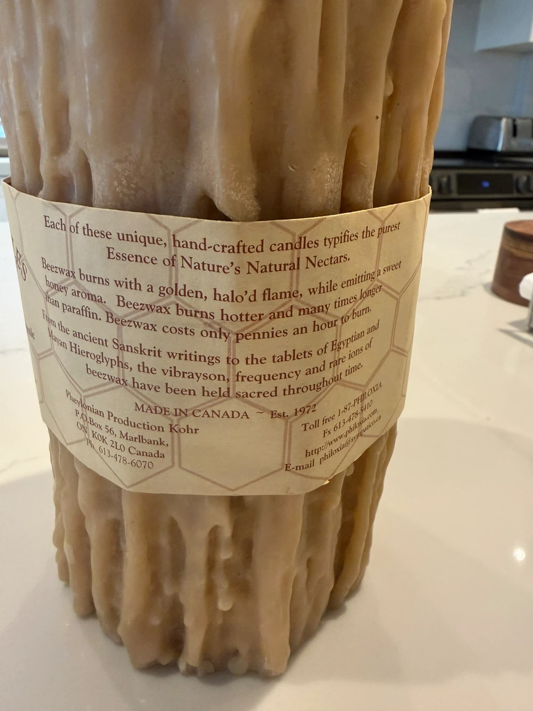 Phelyonian "Eternal Flame" 100% Pure Canadian Beeswax Candle - photo 3
