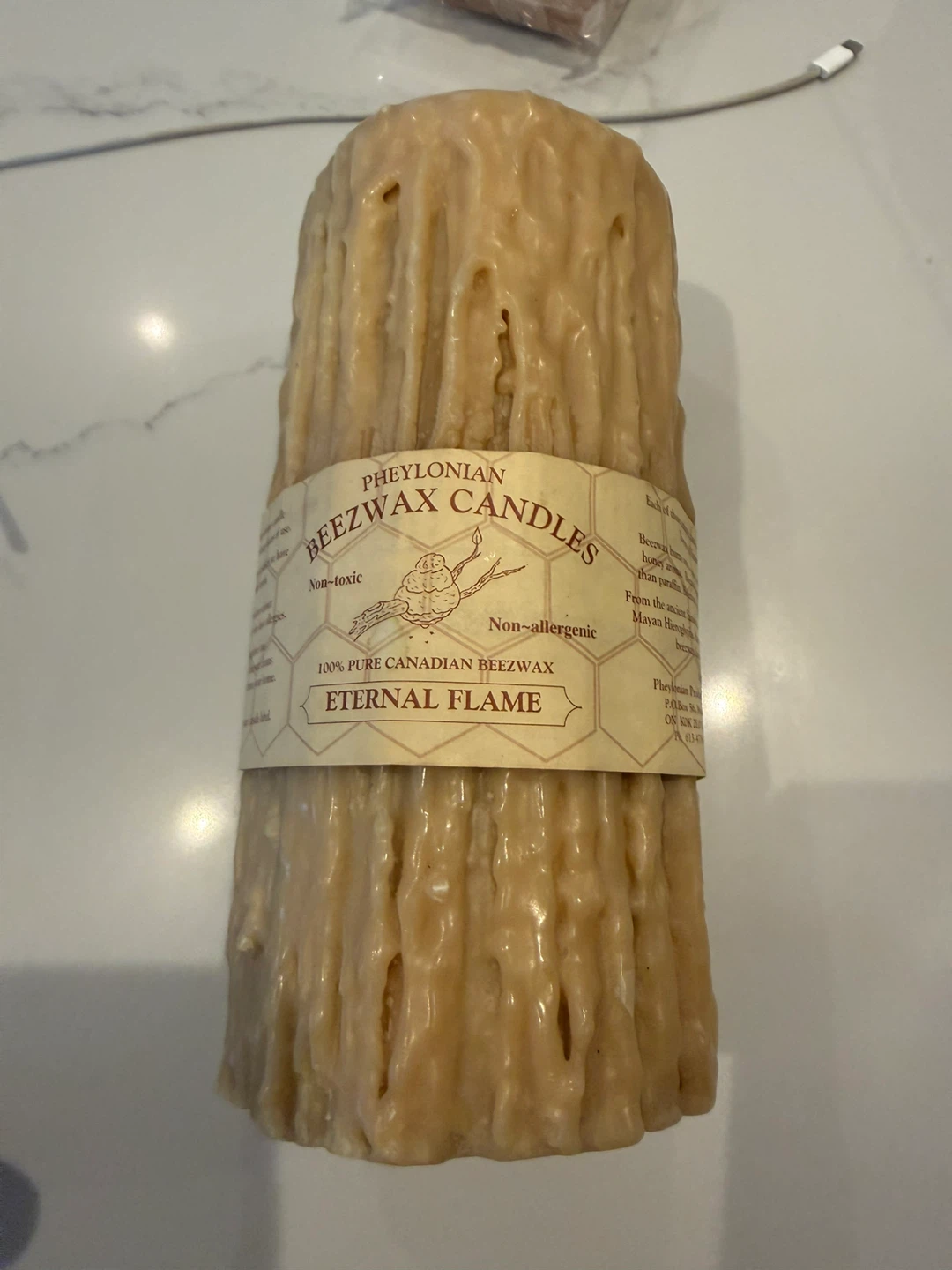 Phelyonian "Eternal Flame" 100% Pure Canadian Beeswax Candle - photo 2