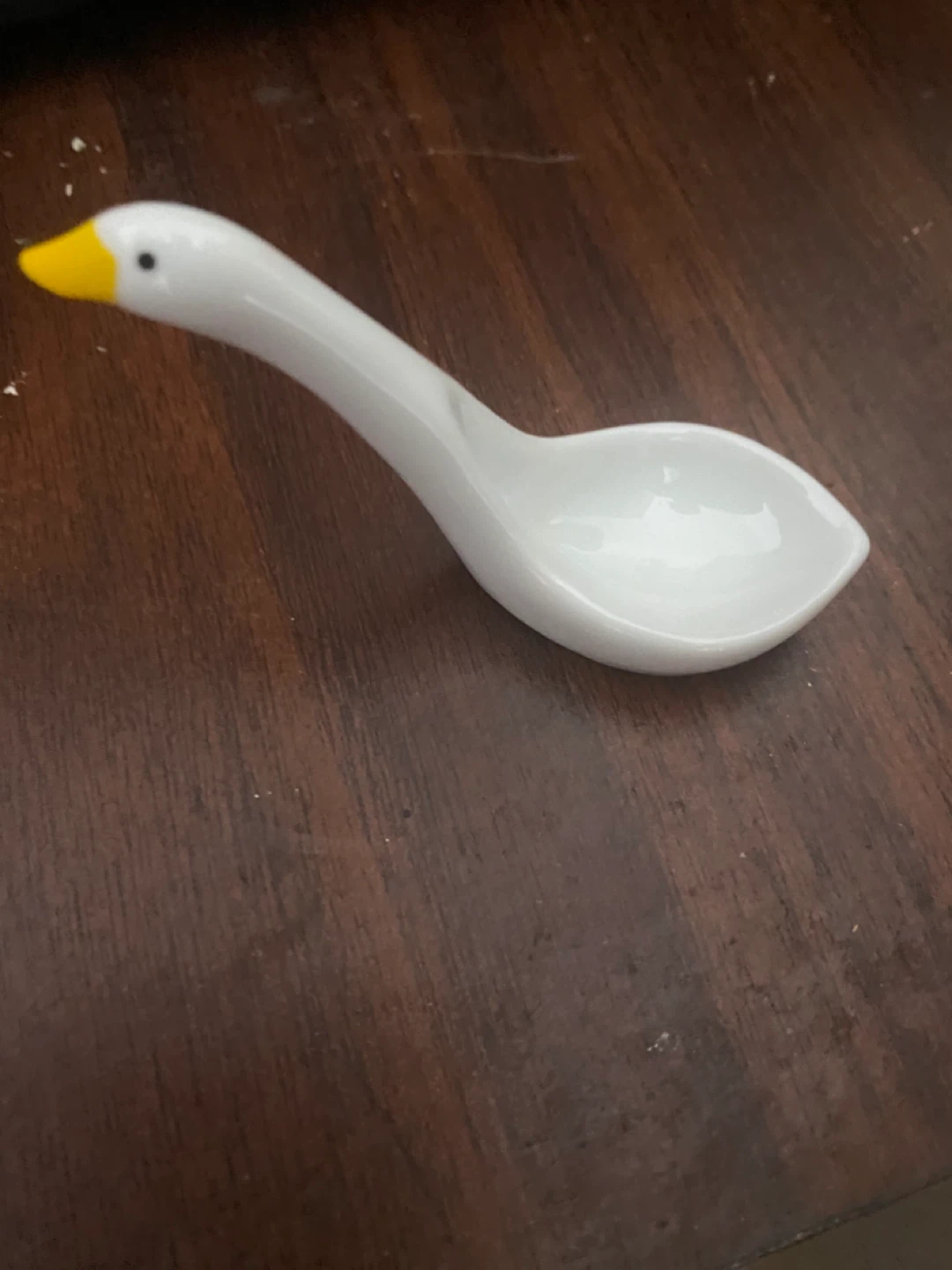 White Ceramic Goose Spoon