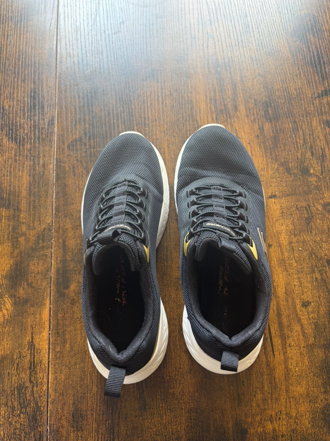 Skechers Black & Gold Mesh Sneakers - Women's US 7.5