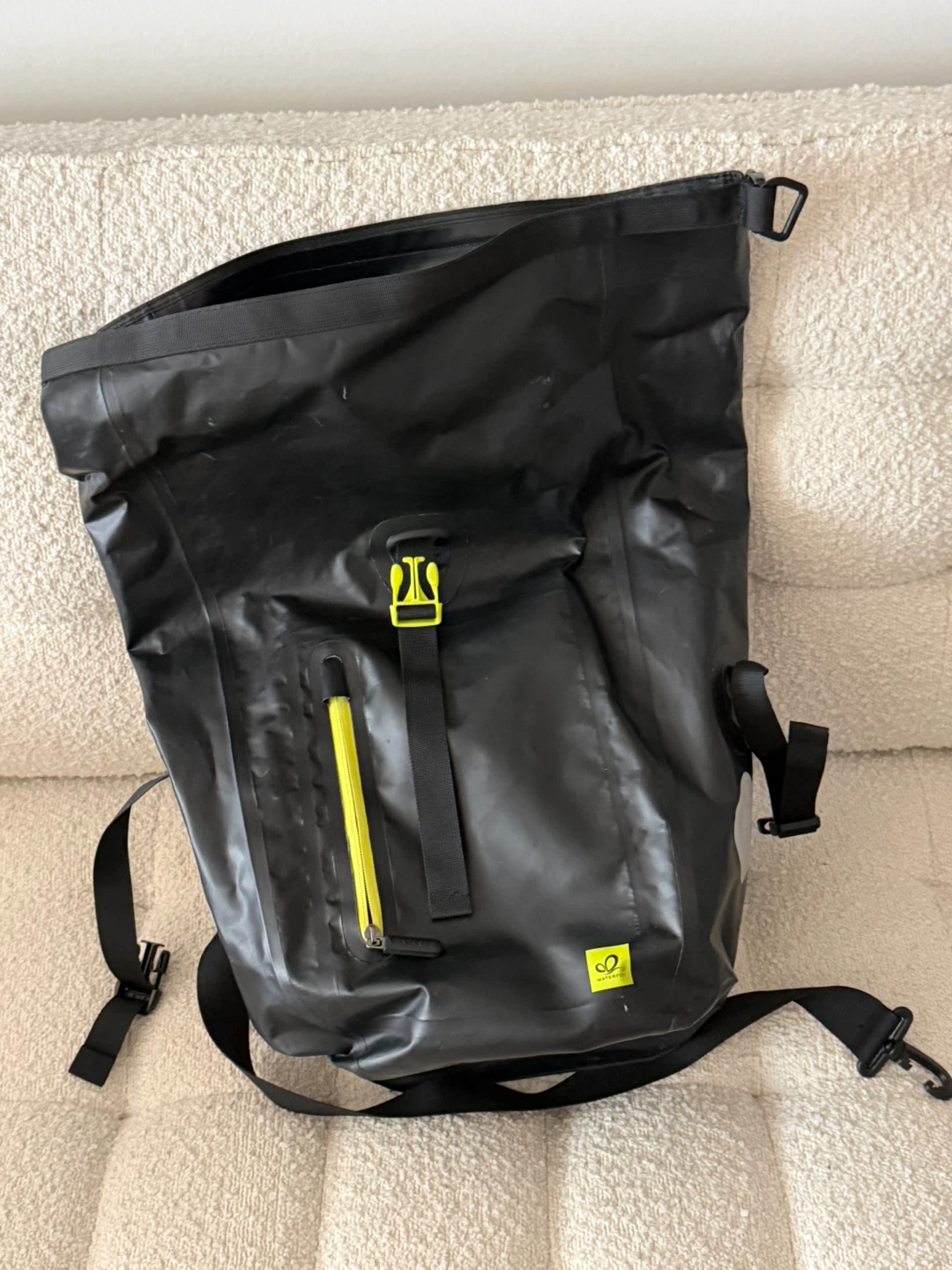 Bike Black Waterproof Roll-Top Backpack