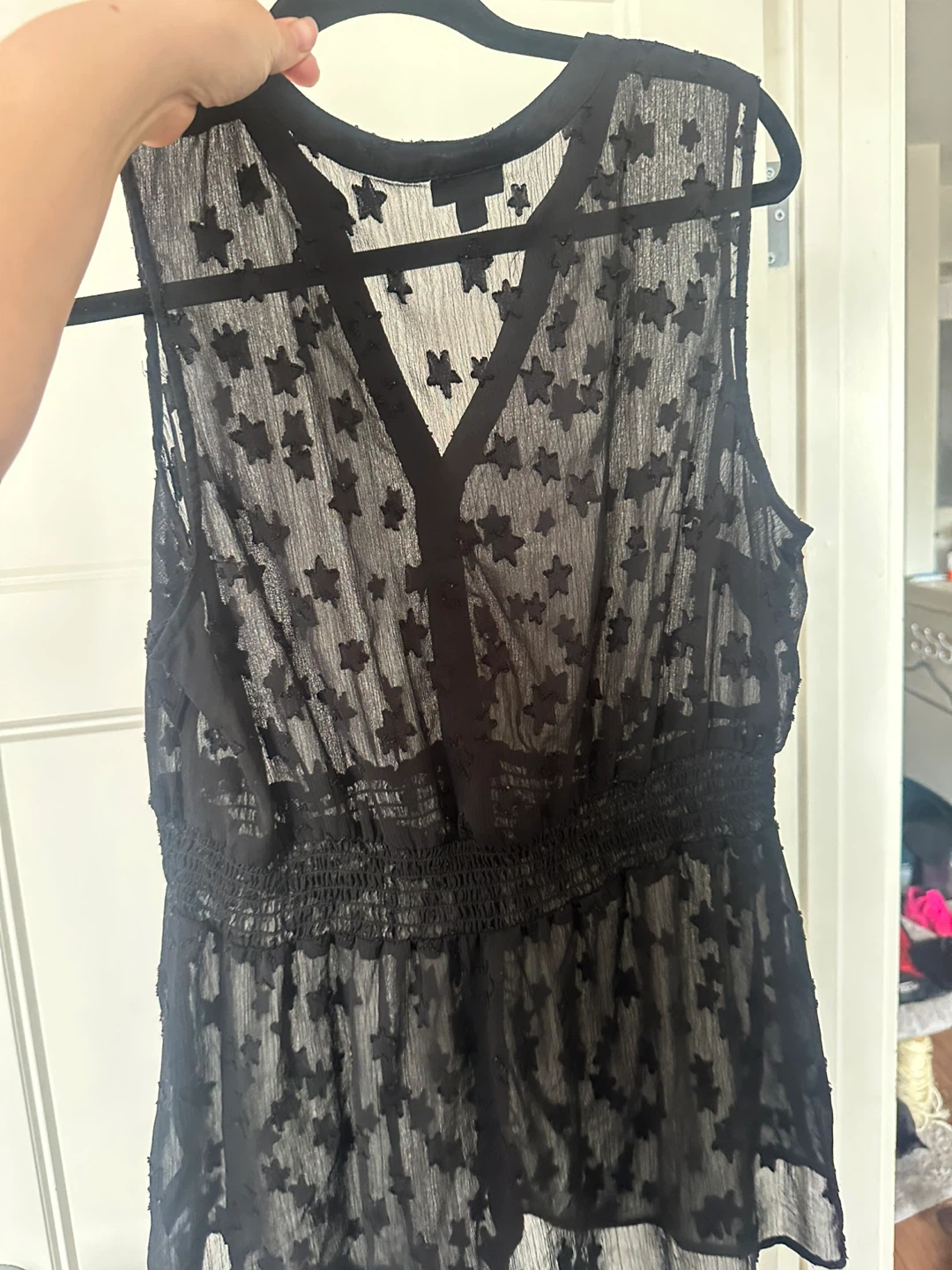 Torrid Black Star Burnout Sleeveless Blouse Size 0 - photo 2