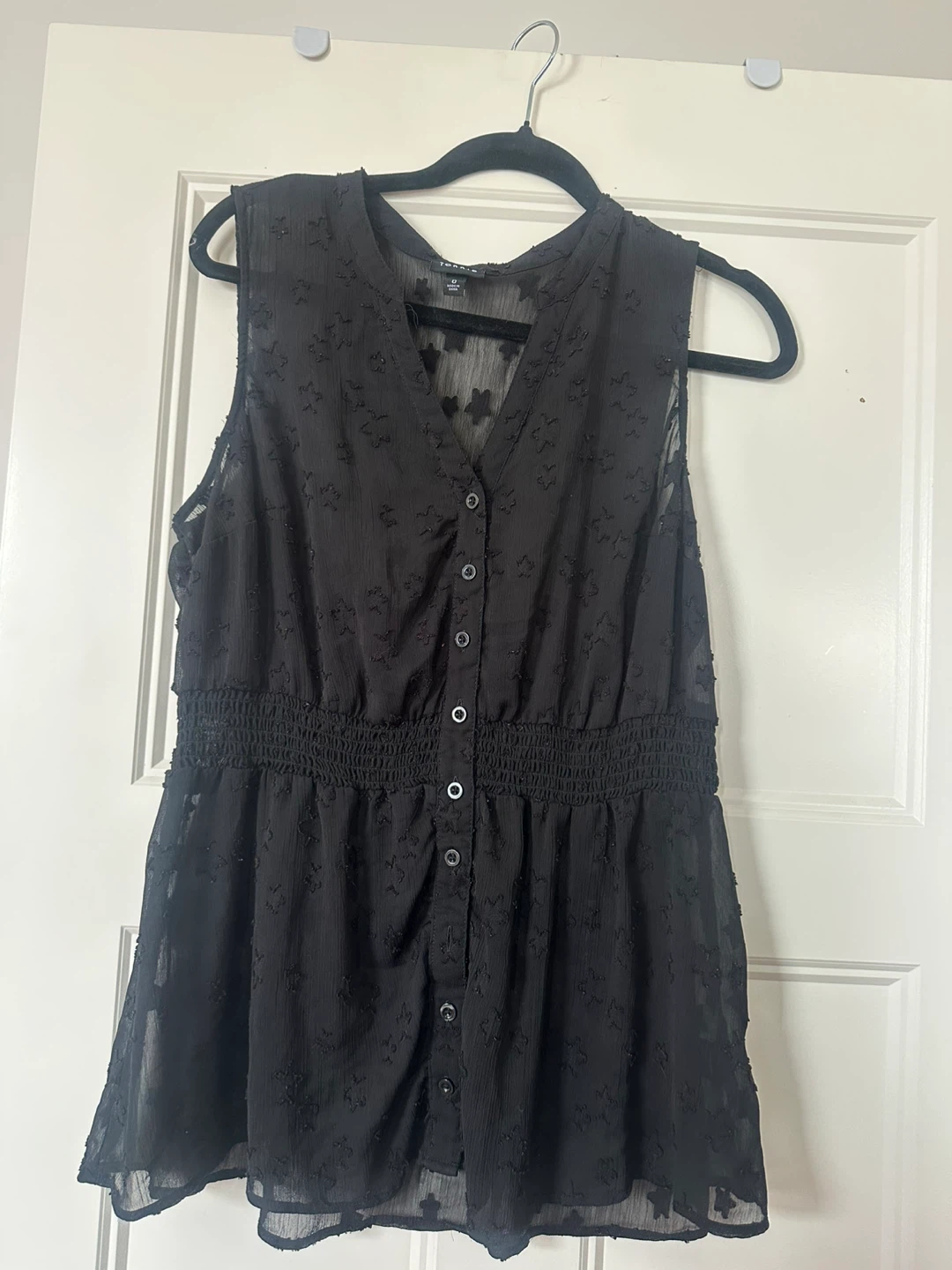Torrid Black Star Burnout Sleeveless Blouse Size 0
