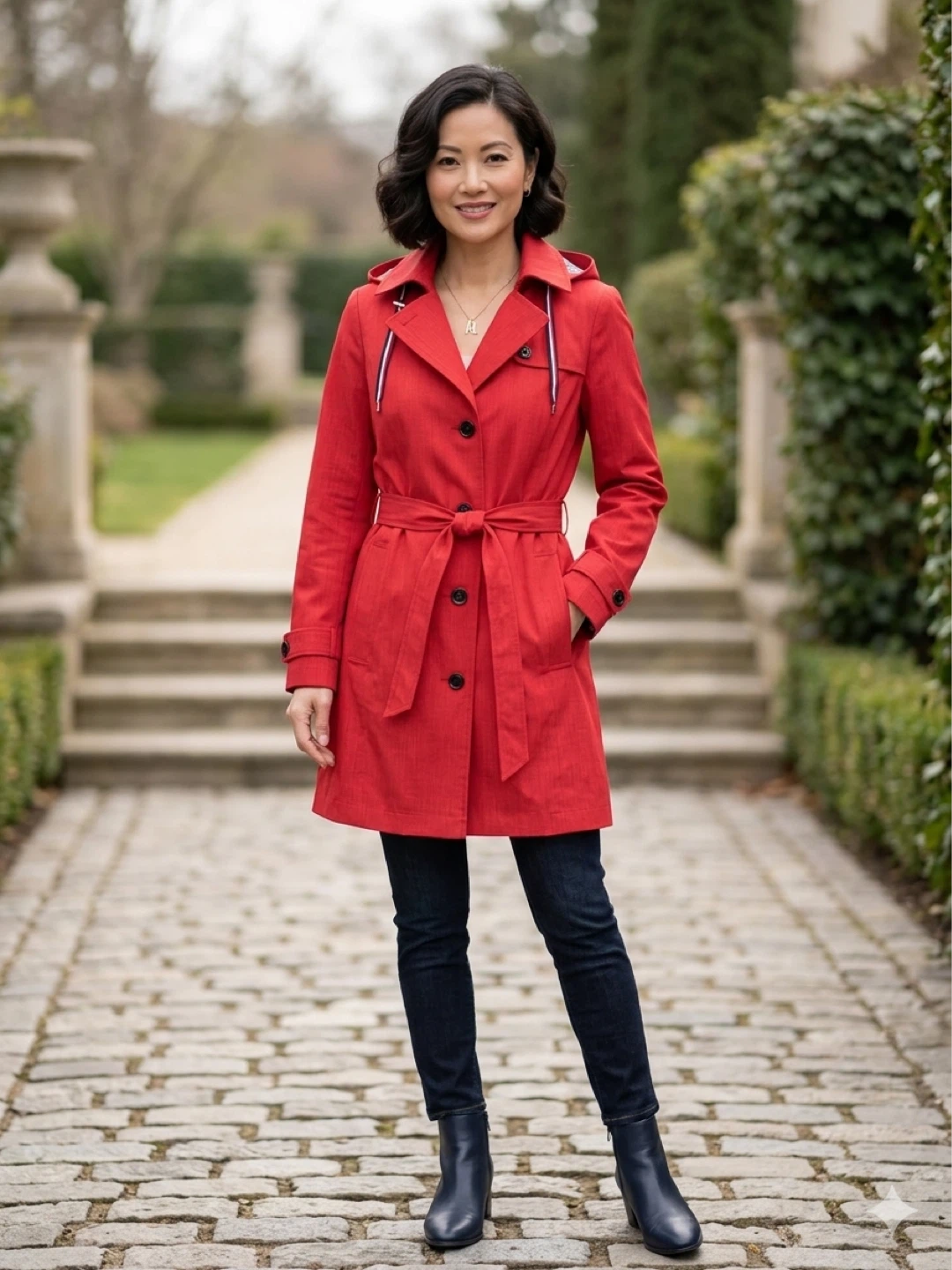 Tommy Hilfiger Red Trench Coat - Size S/P - photo 2