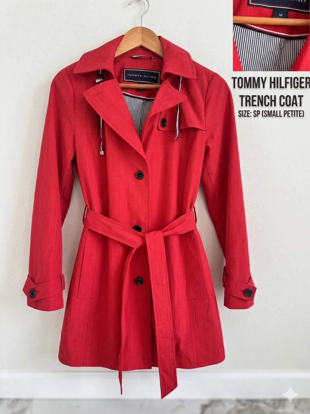 Tommy Hilfiger Red Trench Coat - Size S/P