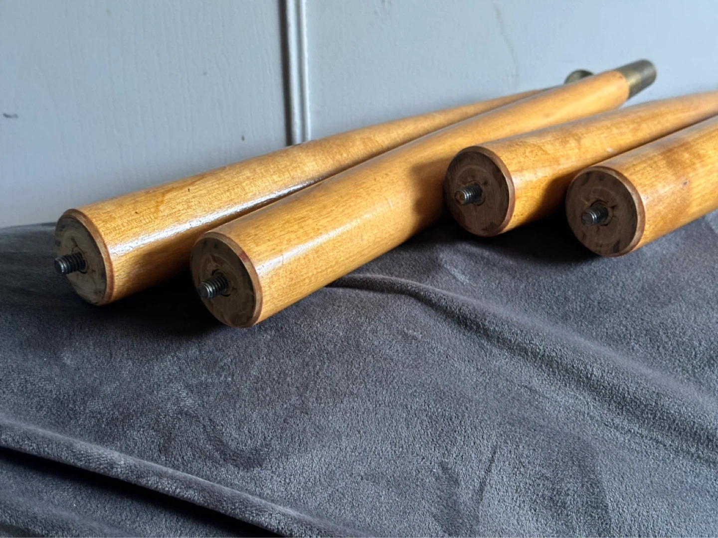 Set of 4 mid century natural finish Tapered Legs 13.75” l - photo 3