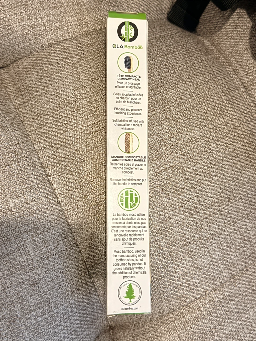 OLA Bamboo Toothbrush - Bamboo Charcoal Bristles - photo 2