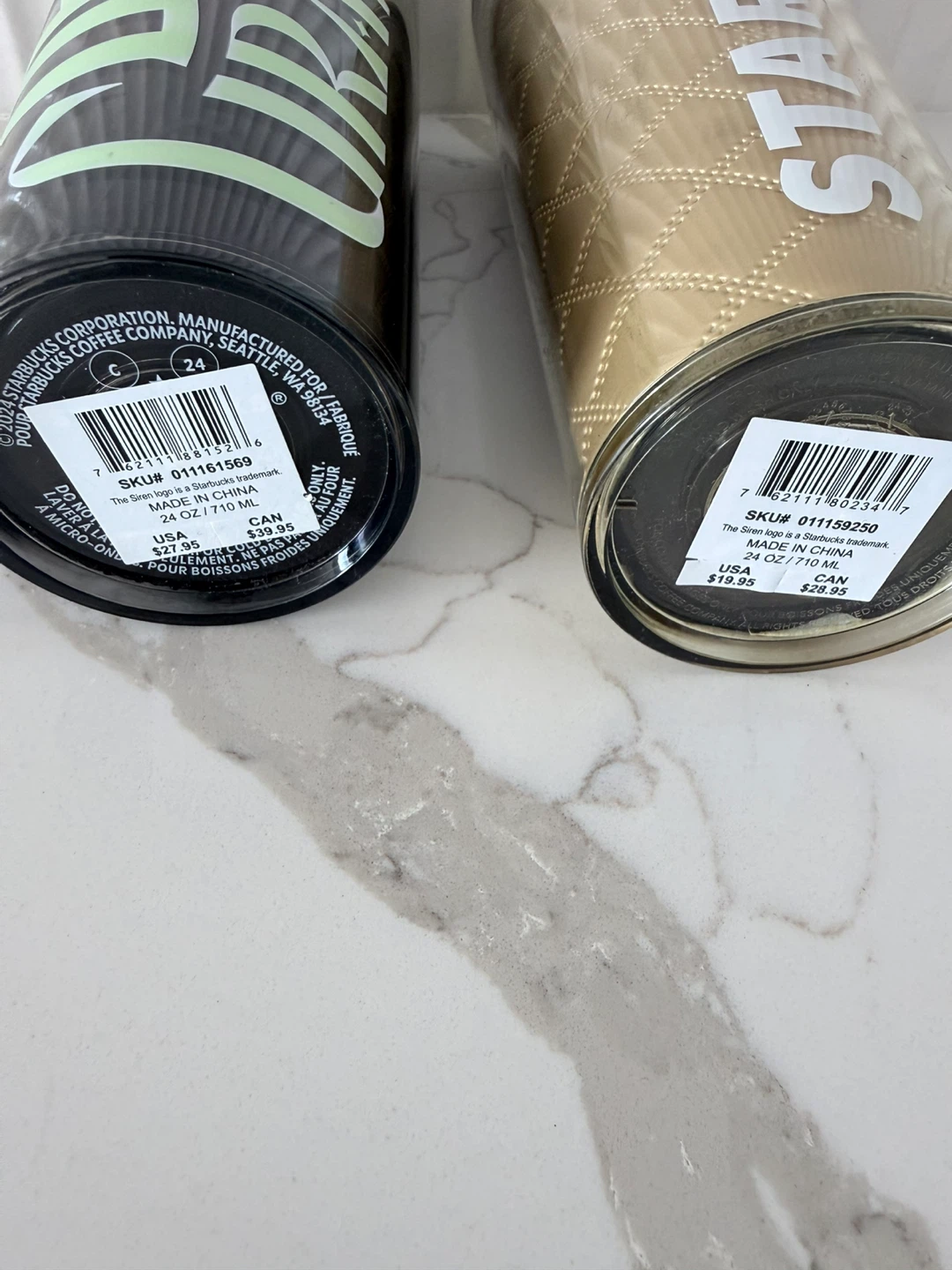Starbucks Tumbler Set - Black "Defy Gravity" & Gold Quilted - photo 2