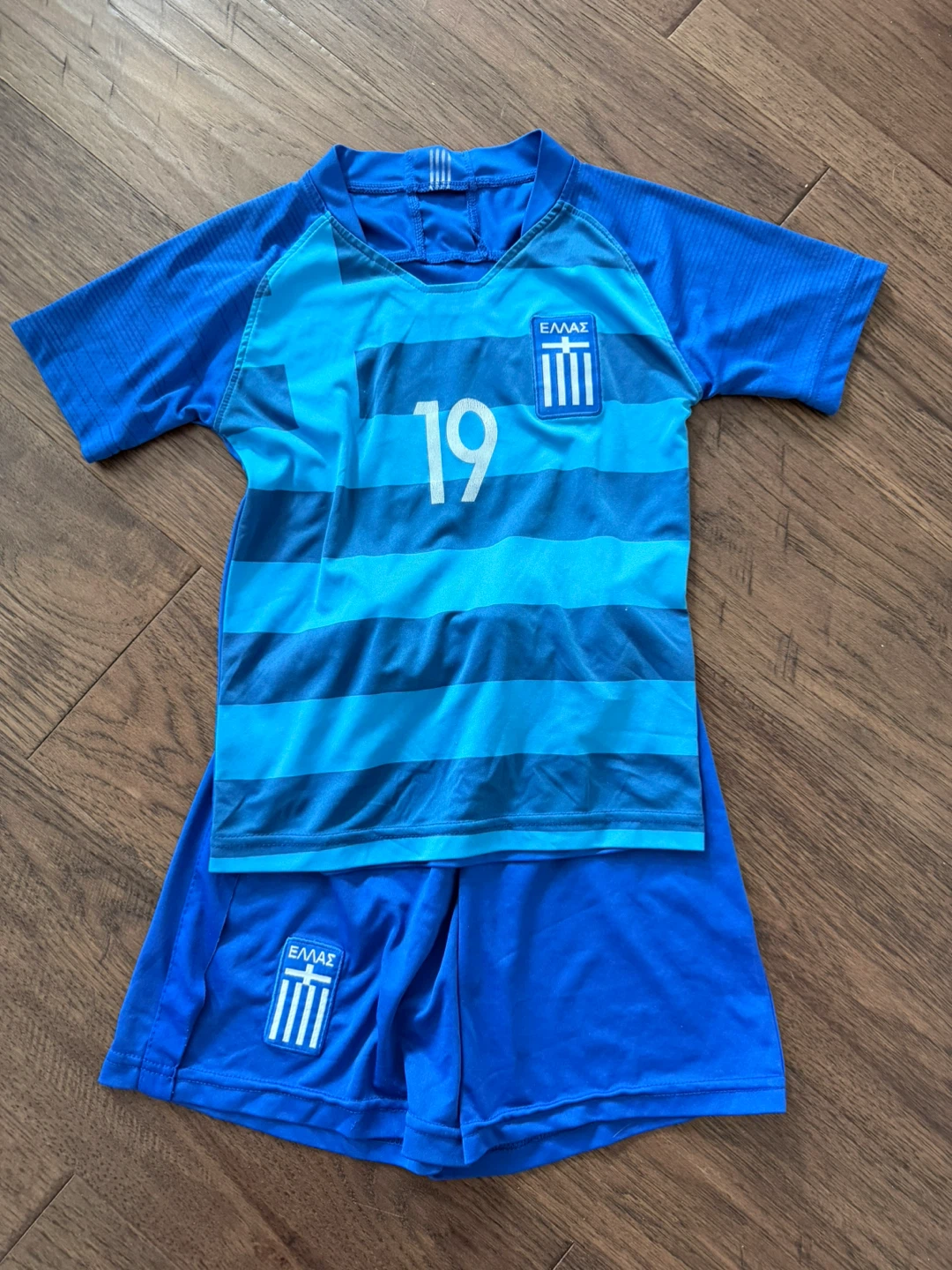 $5 for both sets!! Adidas & Greece Soccer Jersey and Shorts Set - photo 3