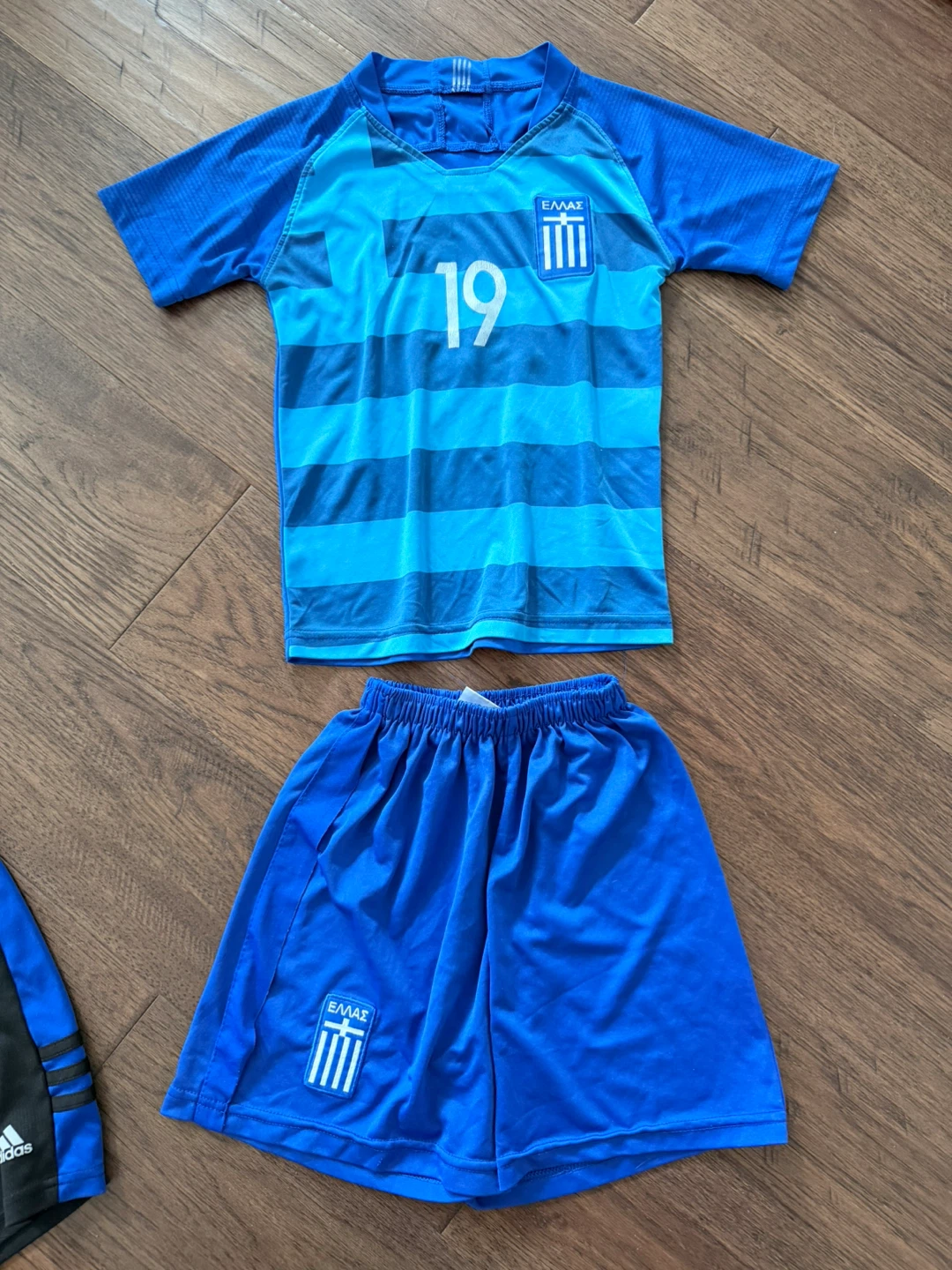 $5 for both sets!! Adidas & Greece Soccer Jersey and Shorts Set - photo 5