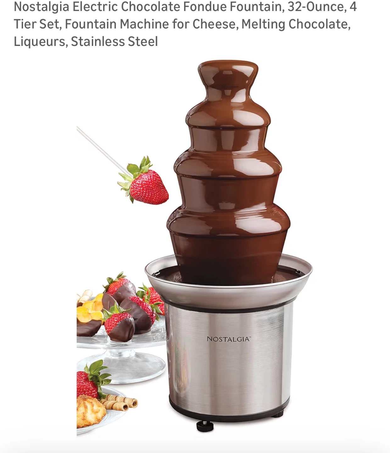 Nostalgia Electric Chocolate Fondue Fountain
