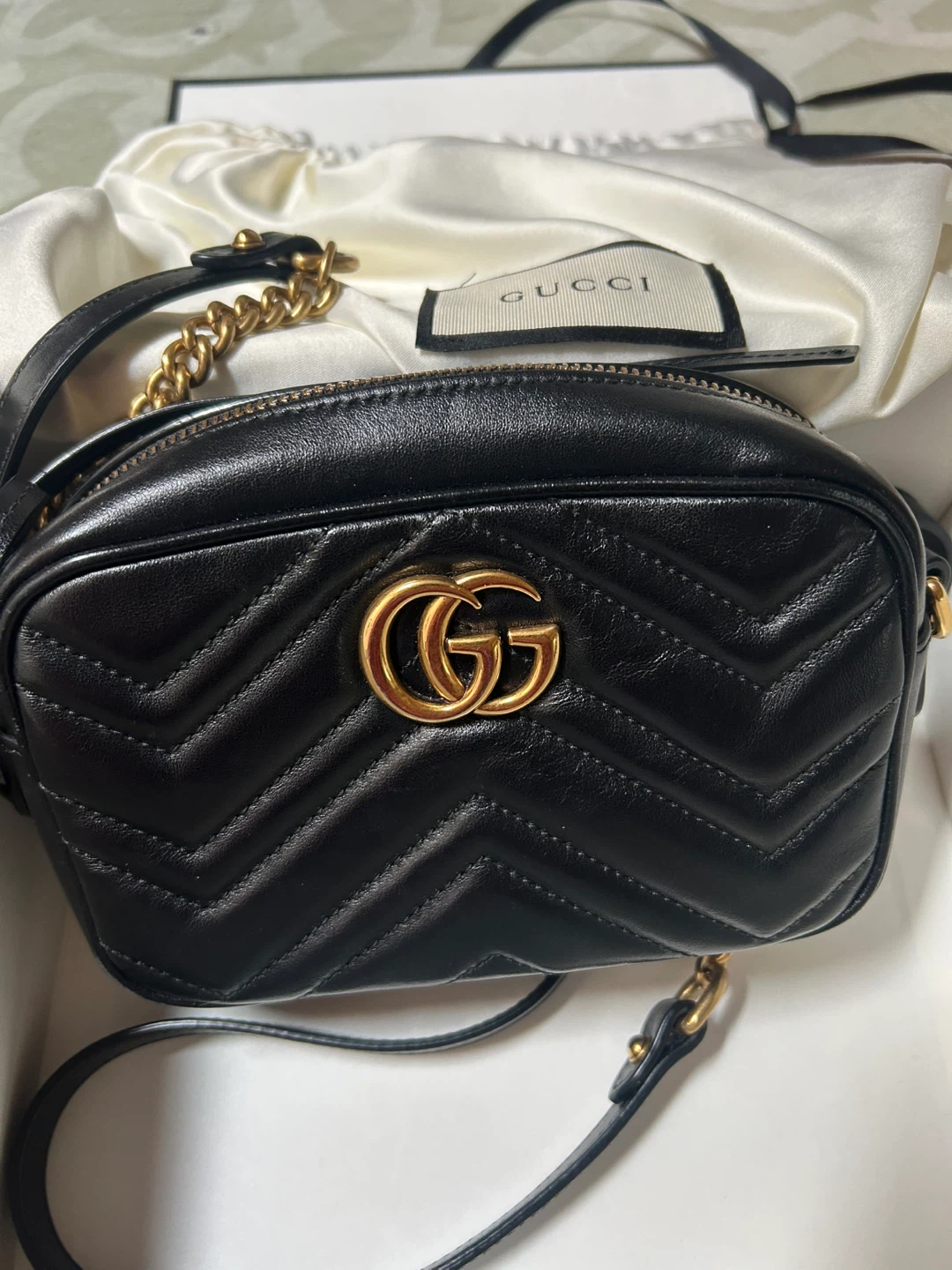 Gucci Marmont Camera Bag Black Leather