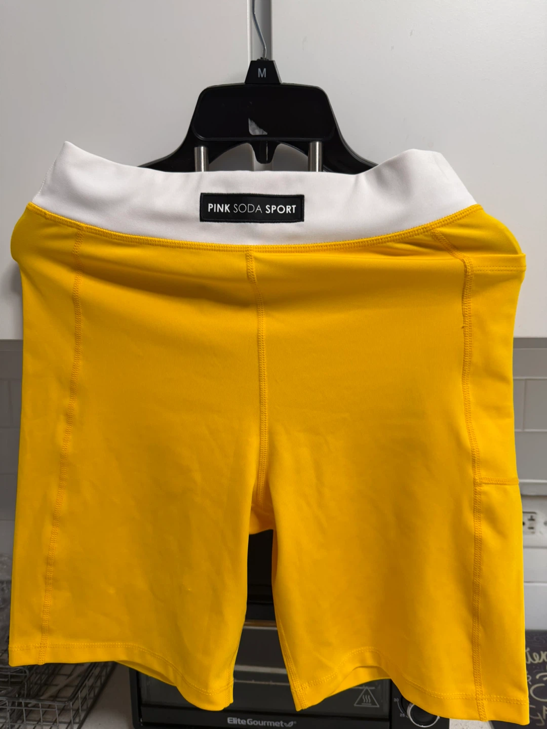 Pink Soda Sport Yellow Biker Shorts Size M