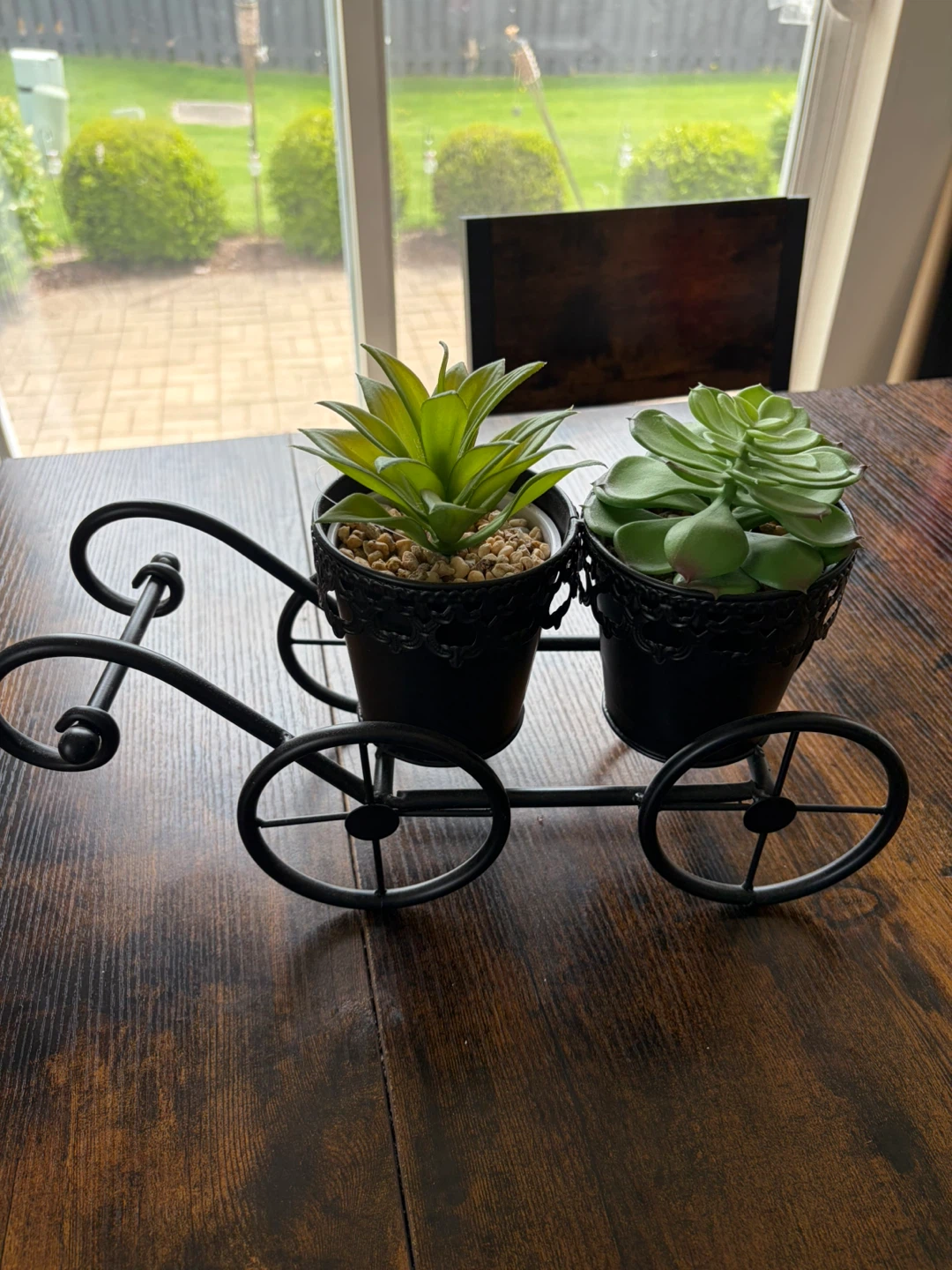 Decorative Plant Holder with Faux Succulents
