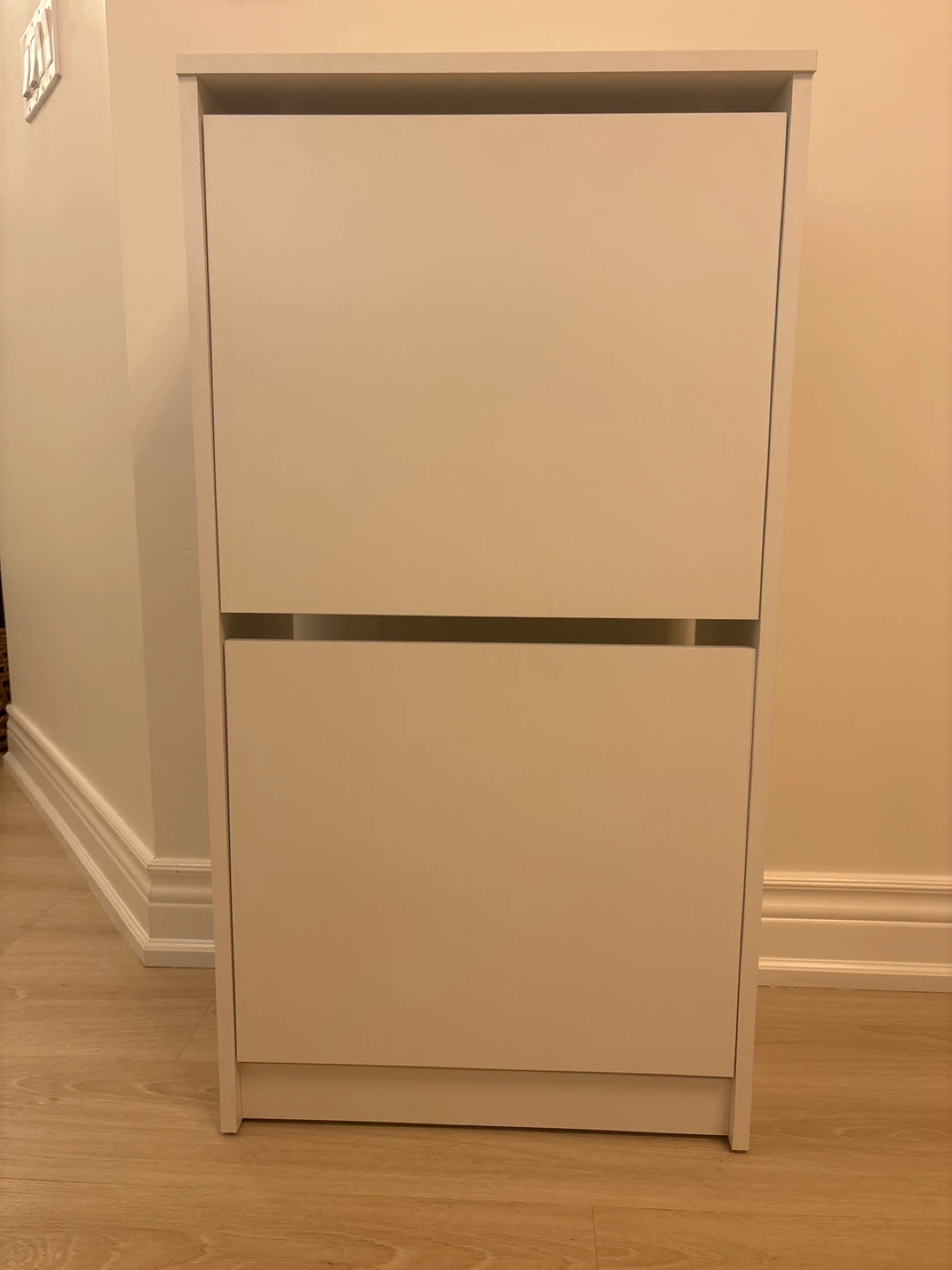 White 2-Tier Shoe Cabinet