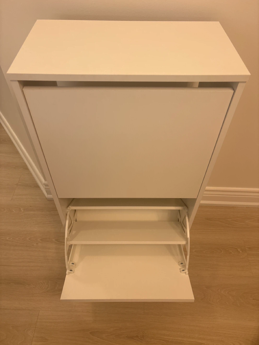 White 2-Tier Shoe Cabinet - photo 3